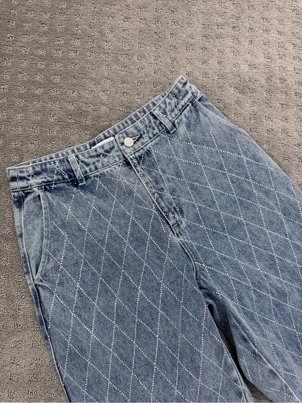 Avec Les Filles Rhinestone Wide Leg Jeans Size 27